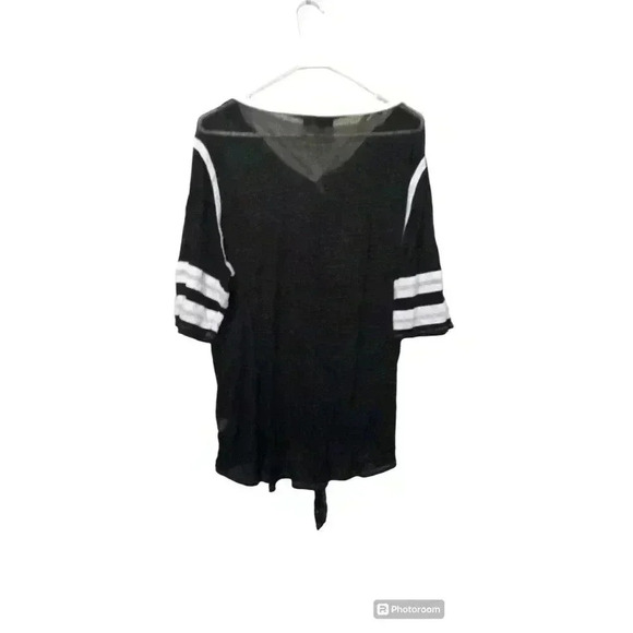 Ladies Plus Size Sheer Black Shirt by Sauci - Picture 3 of 5
